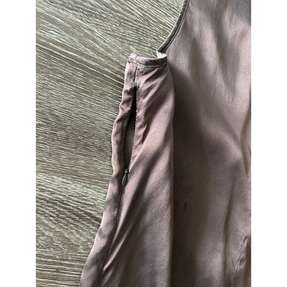 EUC Jenny Han Rich Brown 100% Silk Wrap Midi Dress‎ Size M V-Neck Slip Dress - Picture 7 of 10